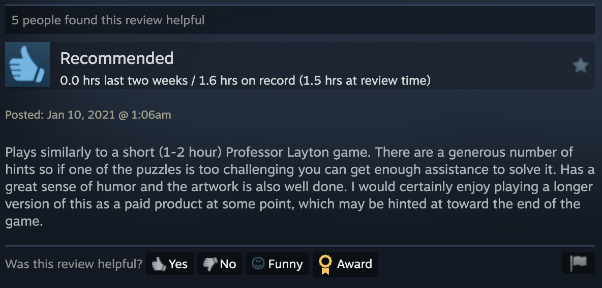 Review about the writing Review about the writing